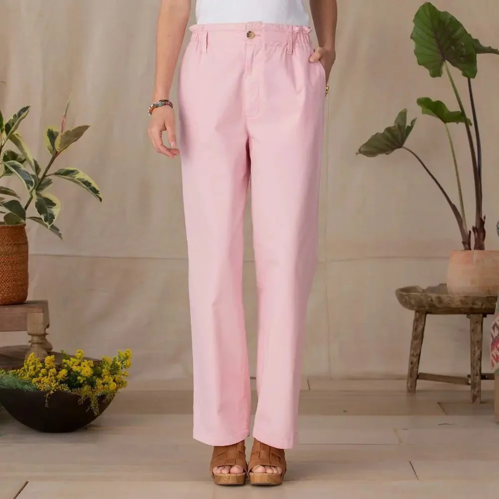SUNDANCE Junie Pants Blush Pink Cotton Chinos Lightweight Summer Spring Size 6